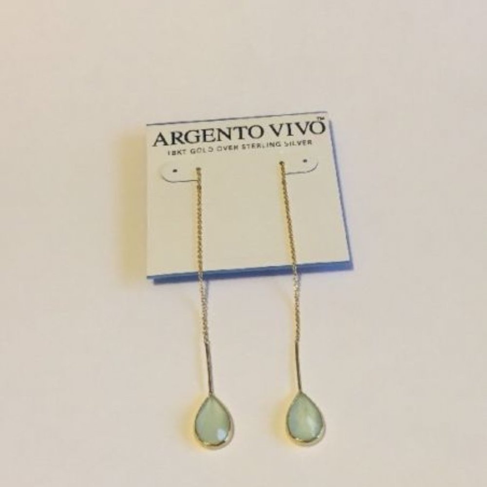 Argento Vivo 18k Gold Plated Silver Drop Earrings